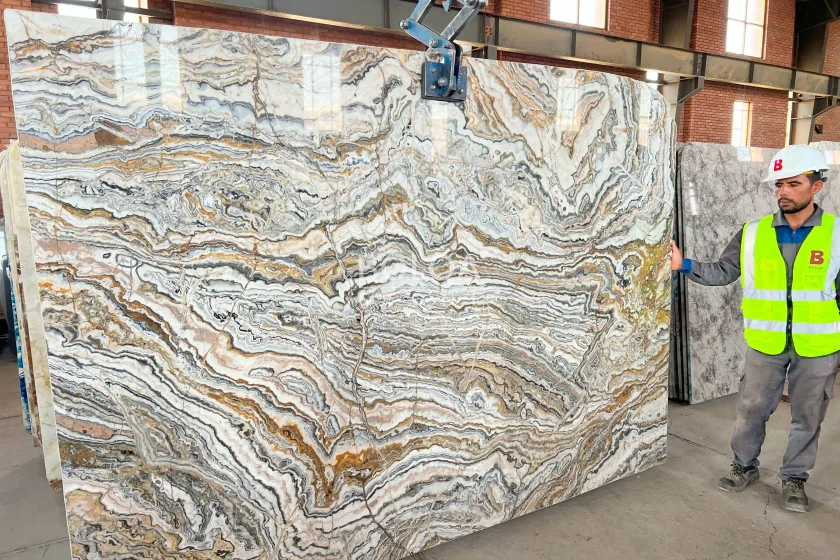 Brown onyx (Royal Rainbow) - Slab - Polished