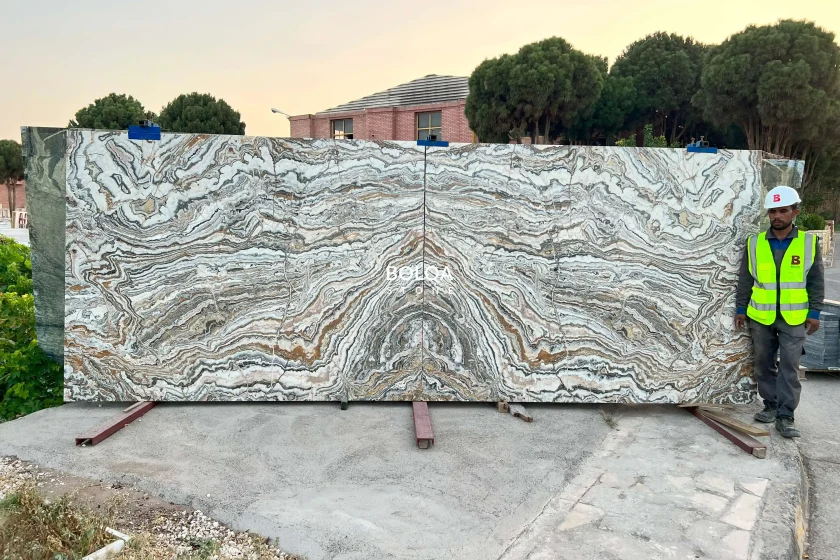 Brown onyx (Royal Rainbow) - Slab - Polished - Book Match
