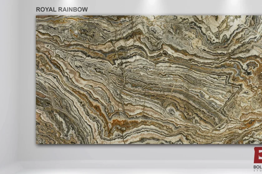 Brown onyx (Royal Rainbow) - Slab - Polished - Book Match
