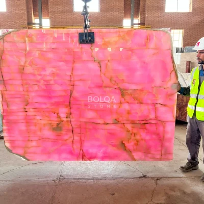 Pink Onyx - Slab - Polished -Back light
