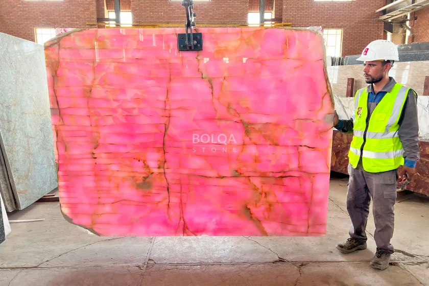 Pink Onyx - Slab - Polished -Back light