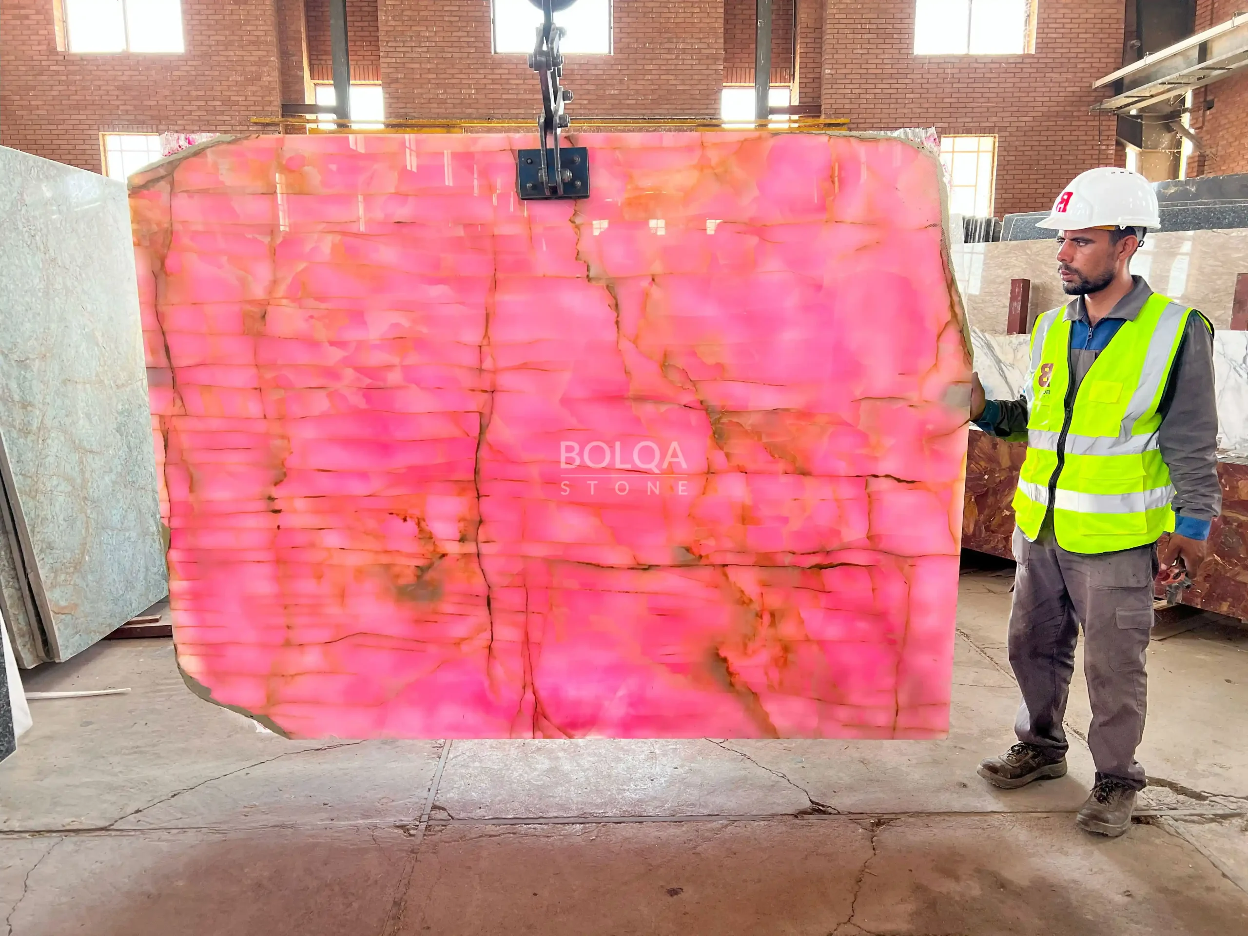 Pink Onyx - Slab - Polished -Back light