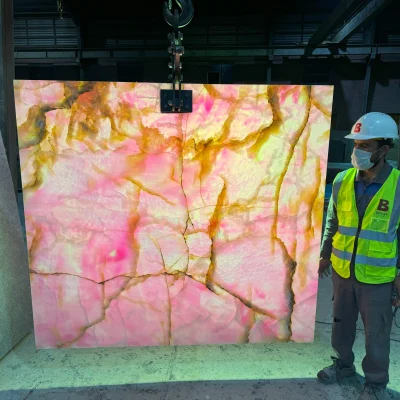 Pink Onyx - Slab - Polished -- Back light