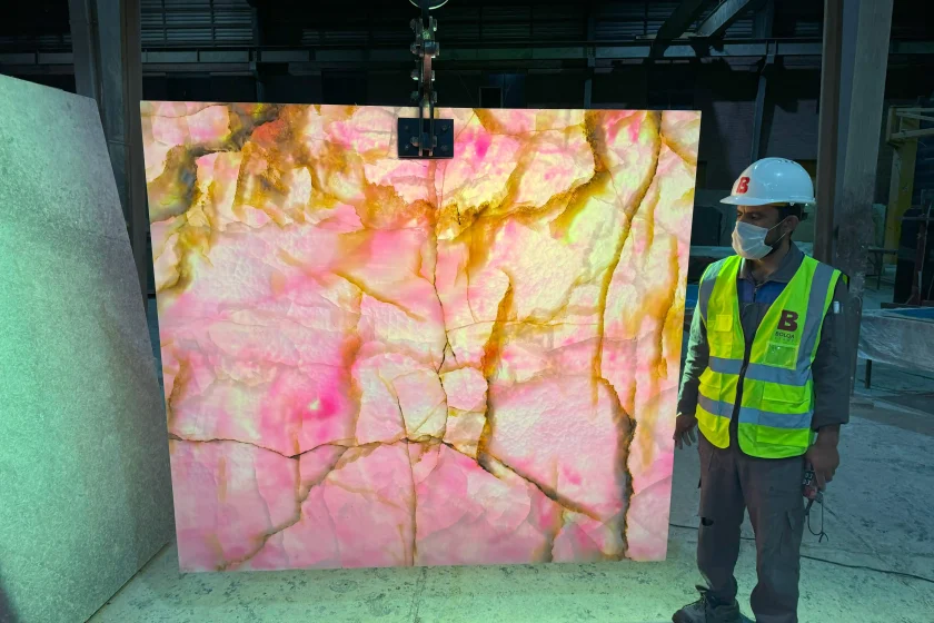 Pink Onyx - Slab - Polished -- Back light