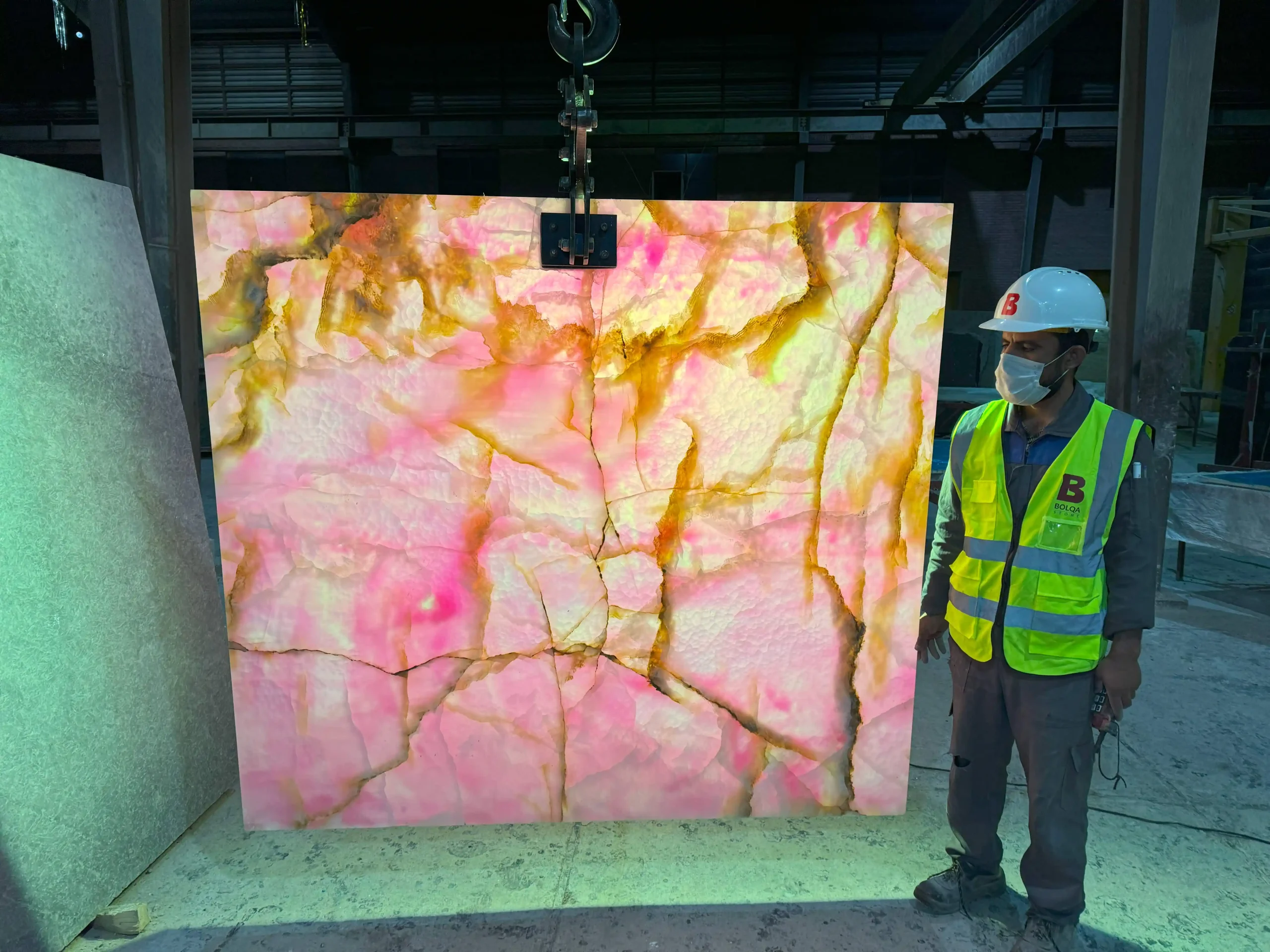 Pink Onyx - Slab - Polished -- Back light