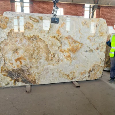 Yellow onyx slab - Tiffany - Polished