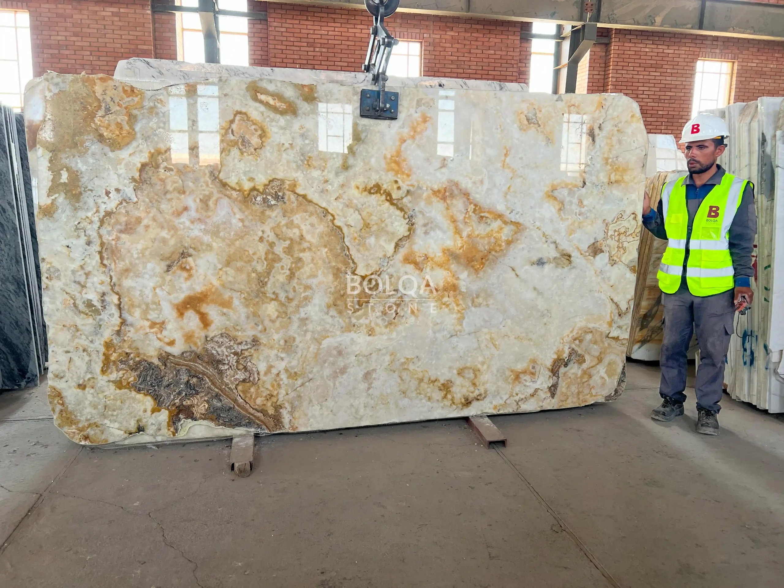 Yellow onyx slab - Tiffany - Polished