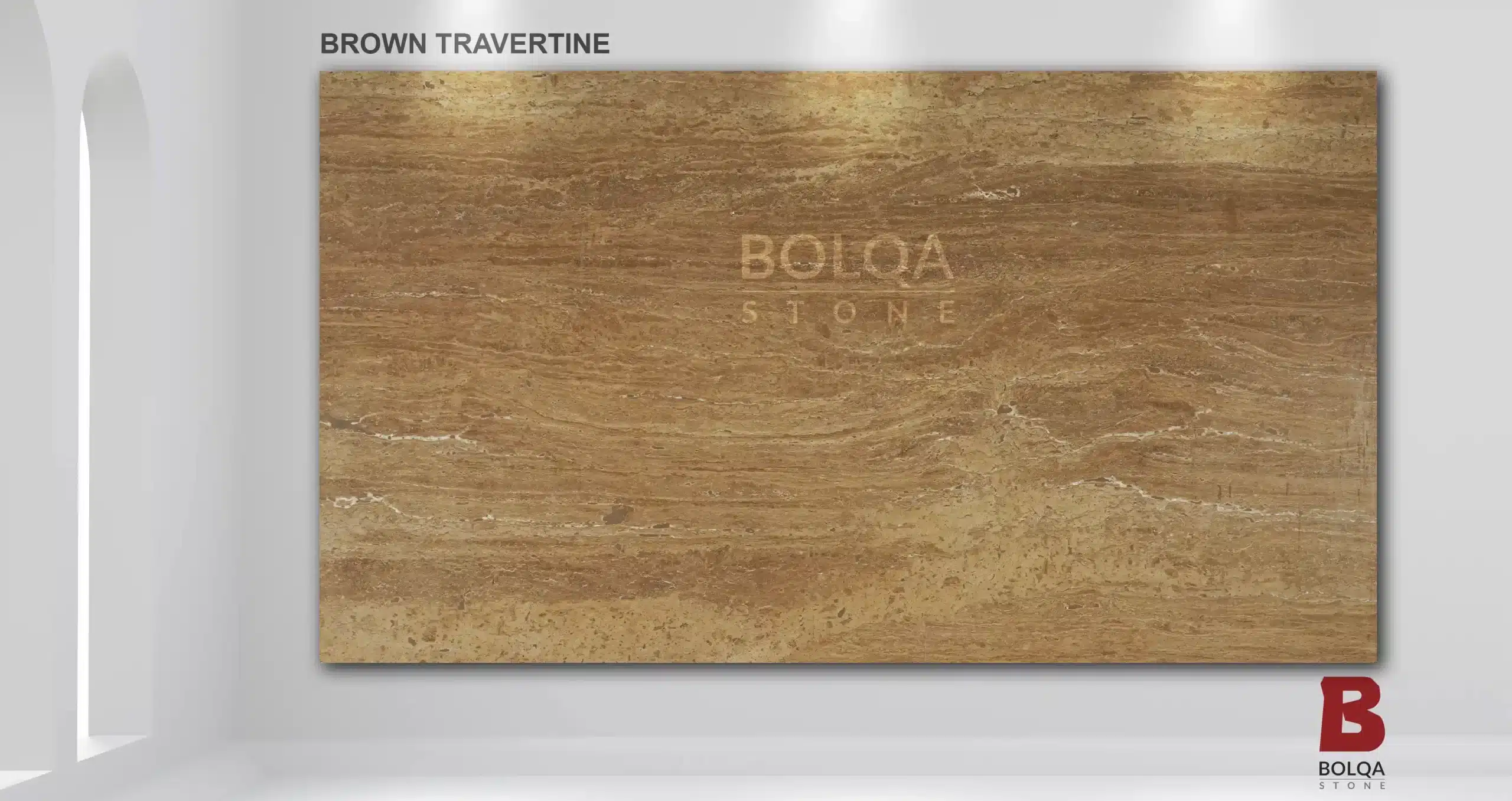 Iran Brown Travertine slab BROWN TRAVERTINE | BOLQA