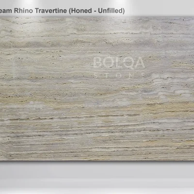 Cream travertine Rhino - Honed unfilled Slab image