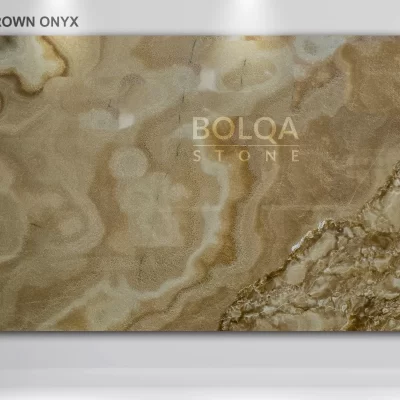 Iran brown onyx slab by BOLQA Stone Group