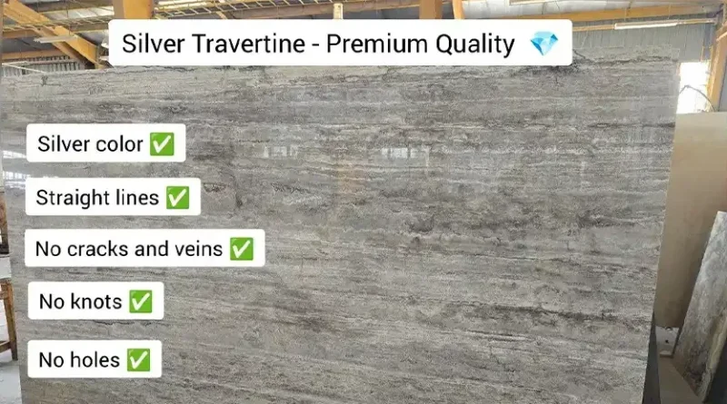 Silver travertine - Premium quality
